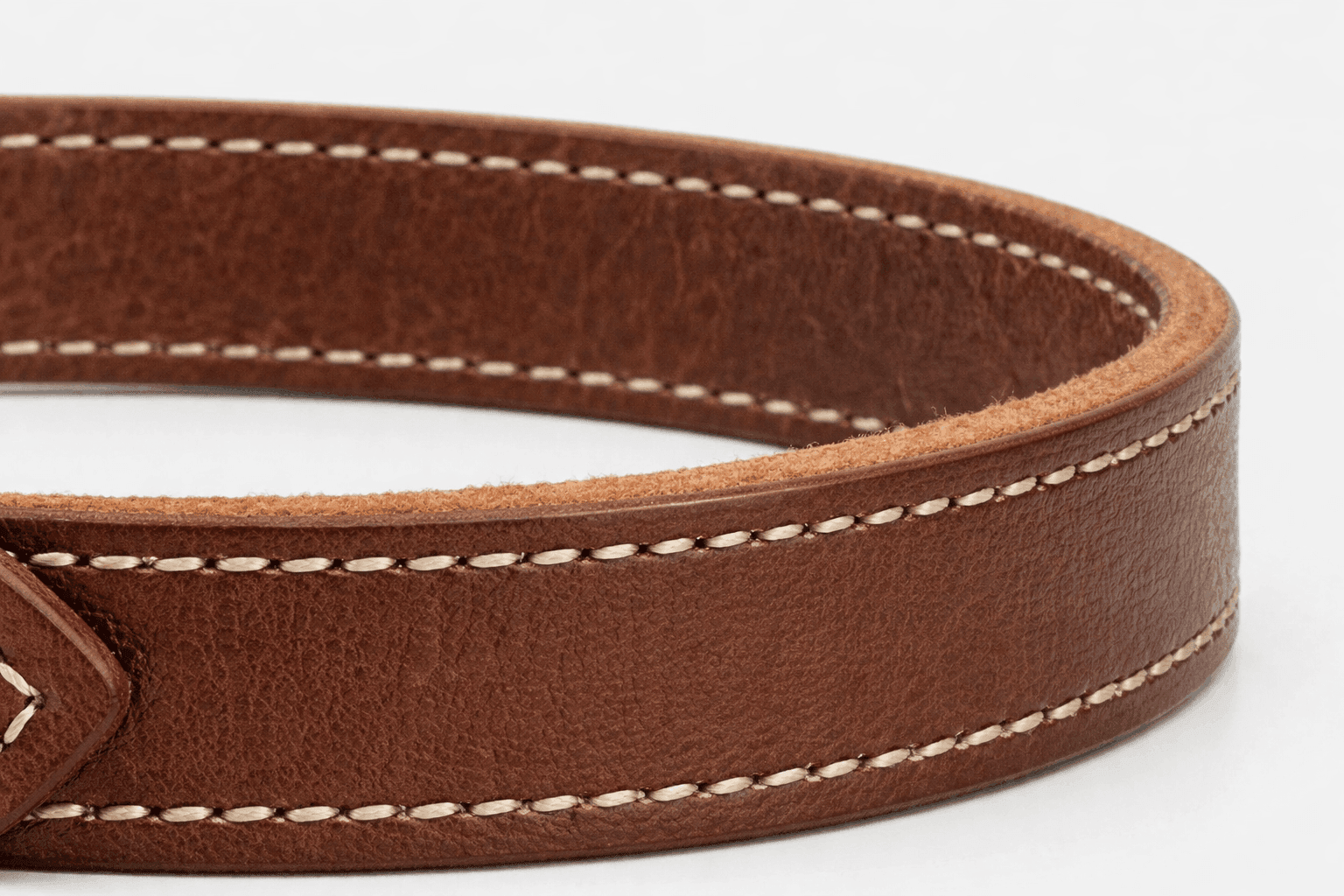 Brown leather dog collar