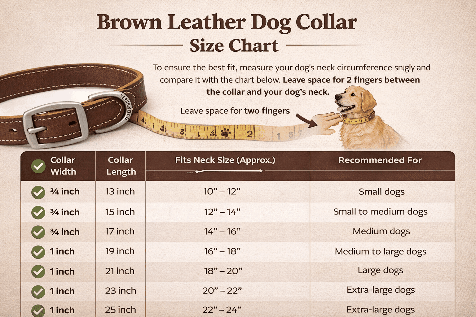 Brown dog collar