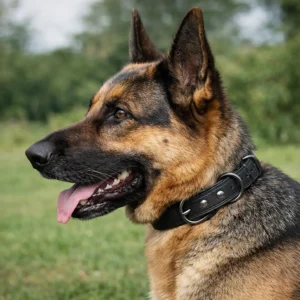 black leather collar for dog​ 