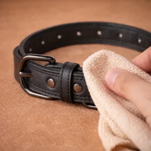 Black leather dog collar 