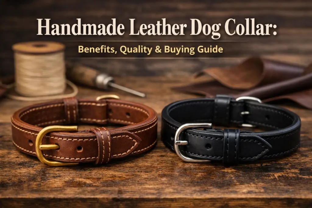 Handmade leather dog collar