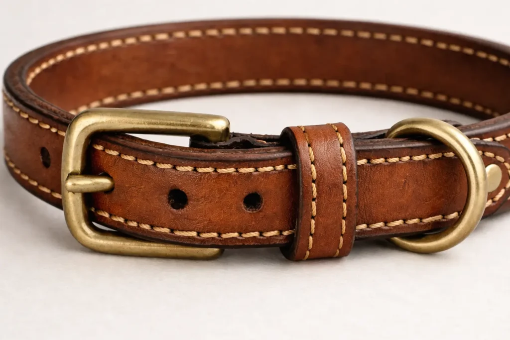 Handmade leather dog collar