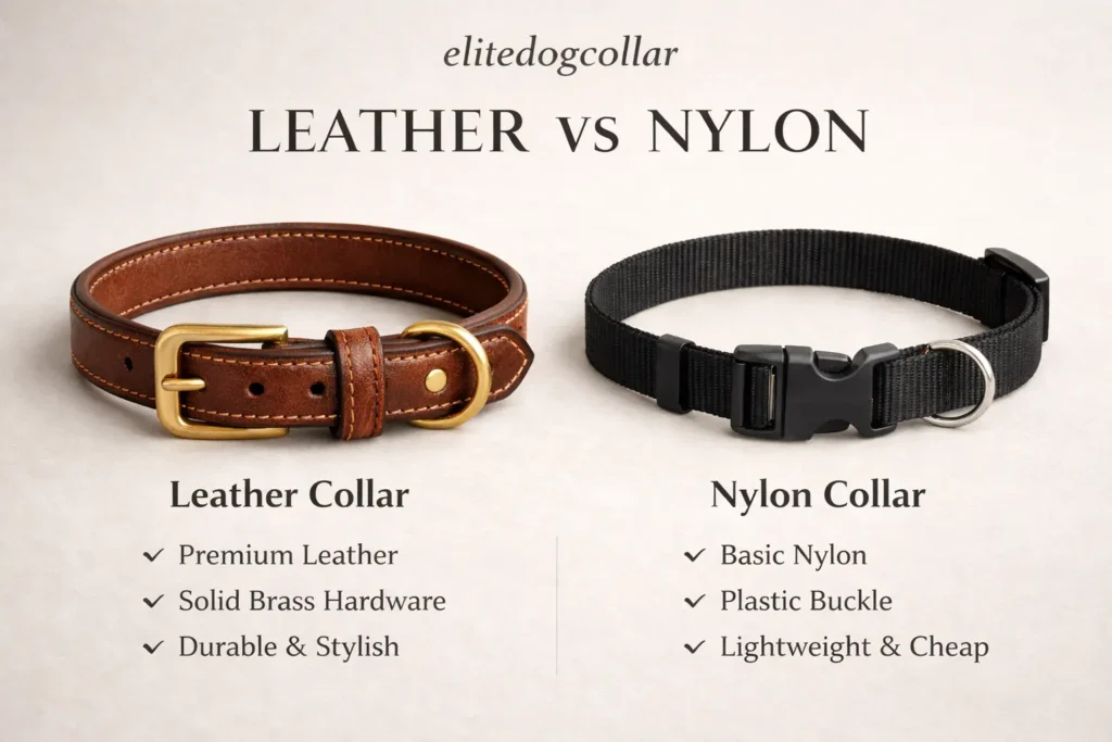 Leather vs Nylon Dog Collar